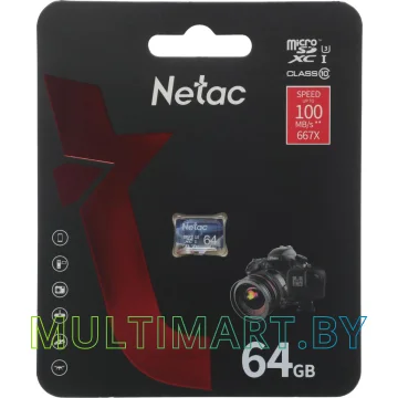 Карта памяти Netac P500 Ultra microSDXC 64GB (NT02P500ULT-064G-S)